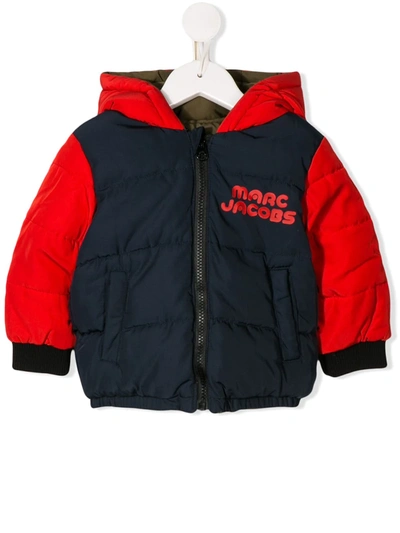 Little Marc Jacobs Baby Reversible Puffer Jacket In Blu/rosso