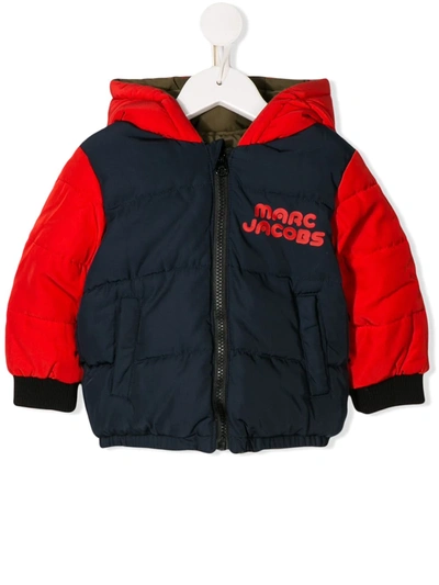 Marc Jacobs Baby Reversible Puffer Jacket In Blu/rosso
