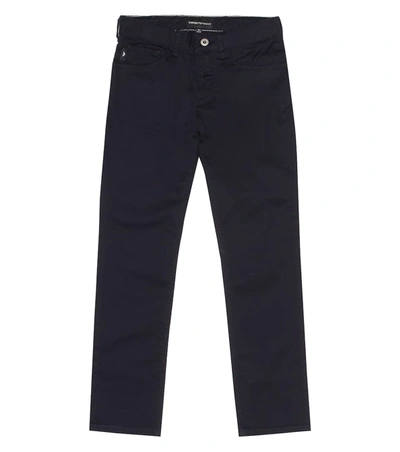 Emporio Armani Kids' Stretch Cotton Jeans In Blue