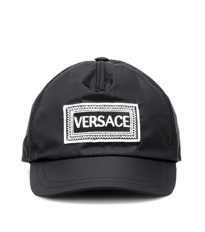 Versace Kids' Logo Baseball Cap In Black