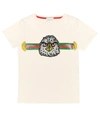 Gucci Kids' Printed Cotton-jersey T-shirt In White
