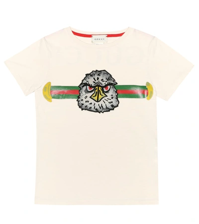 Gucci Kids' Printed Cotton-jersey T-shirt In White