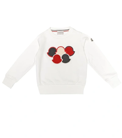 Moncler Kids' Embroidered Cotton Sweatshirt In White