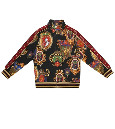 Dolce & Gabbana Kids' Printed Cotton-jersey Track Jacket In Multicoloured
