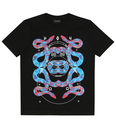 Marcelo Burlon Of Milan Kids' Snake-print Cotton T-shirt In Black
