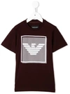 Emporio Armani Kids' Logo Cotton T-shirt In Purple