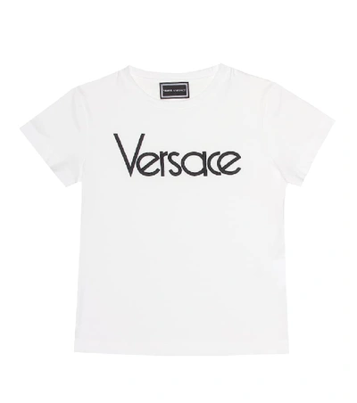 Versace Kids' Printed Cotton T-shirt In White