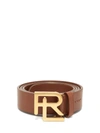 Polo Ralph Lauren Monogram-buckle Leather Belt In Tan
