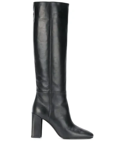 Nicholas Kirkwood Elements Mirror-heel Leather Knee-high Boots In Black