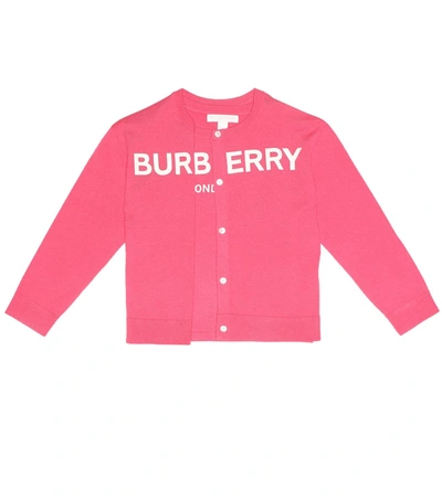 Burberry Kids' Cashmere Cardigan And Top Set In Pink