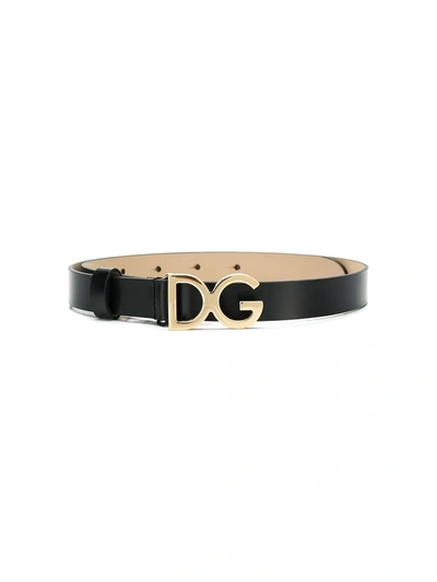 Dolce & Gabbana Kids' Classic Dg Belt In Black