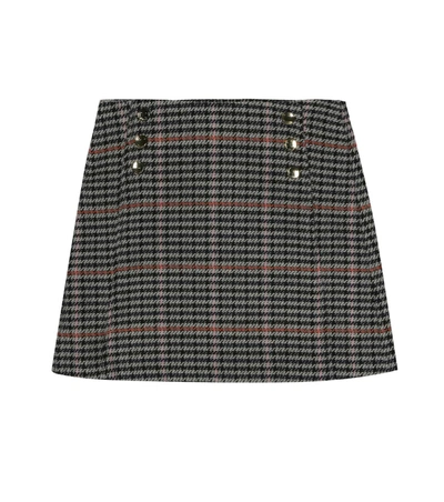 Chloé Kids' Checked Cotton-blend Skirt In Multicoloured