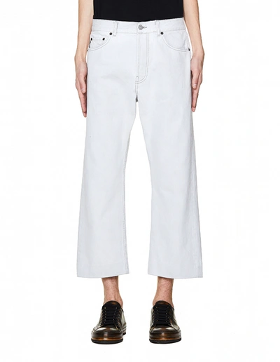 Balenciaga White Cropped Cotton Jeans