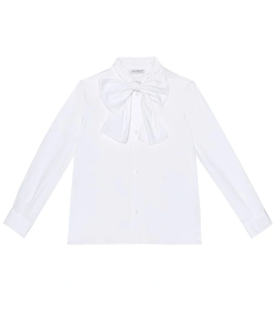 Dolce & Gabbana Kids' Stretch-cotton Shirt In White