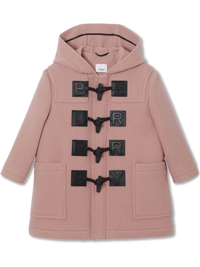 Burberry Kids' Braydon Wool-blend Duffle Coat In Pink