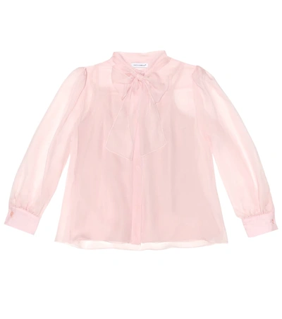 Dolce & Gabbana Kids' Silk Blouse In Pink