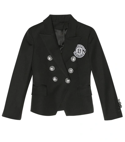 Balmain Kids' Wool Blazer In Black