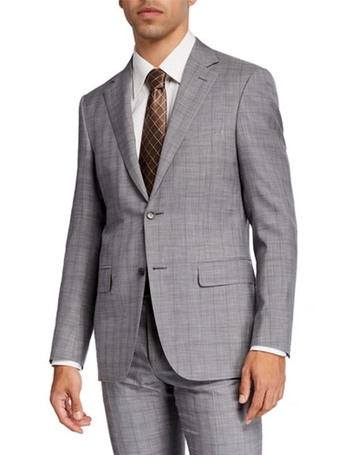 Canali Men's Plaid Wool-silk Two-piece Suit In Gray