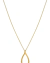 Zoe Lev Jewelry 14k Gold Wishbone Necklace