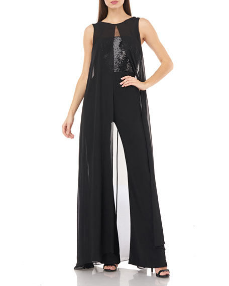 cape overlay jumpsuit