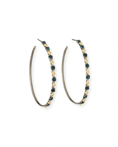 Armenta Old World Tourmaline And Diamond Hoop Earrings In Yellow/black