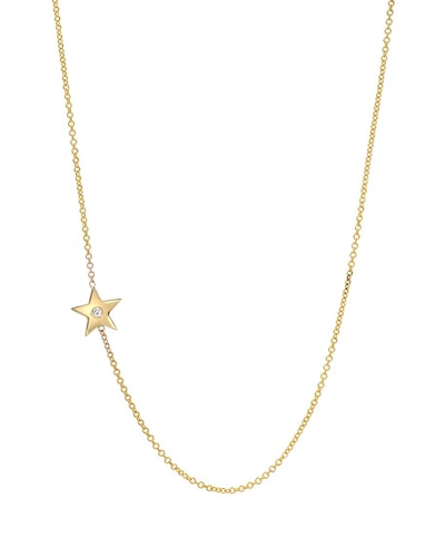 Zoe Lev Jewelry 14k Gold Asymmetric 1-diamond Star Necklace