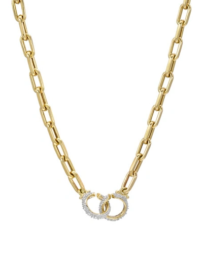 Zoe Lev Jewelry 14k Gold Large Open Link Diamond-cuff Necklace