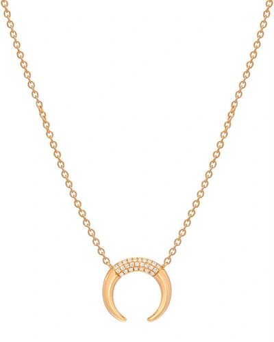 Zoe Lev Jewelry 14k Diamond Double-horn Necklace In Gold