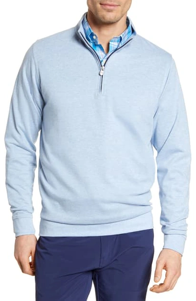 Peter Millar Men's Quarter-zip Cotton-blend Sweater In Cottage Blue