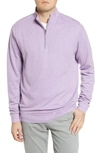 Peter Millar Men's Quarter-zip Cotton-blend Sweater In Plum Stone