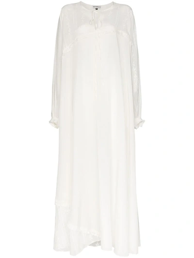 Masterpeace Embroidered Maxi Dress In White