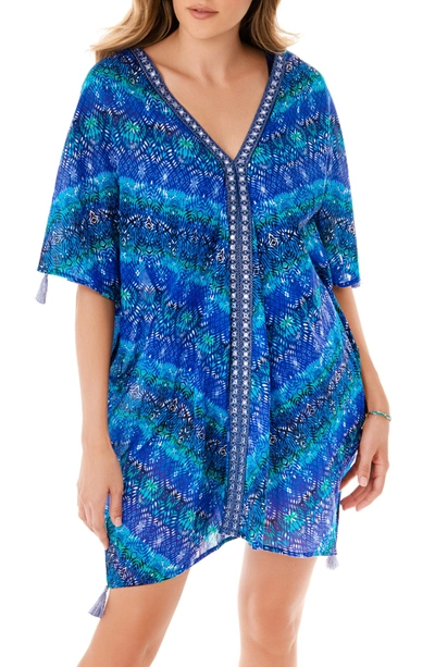 Miraclesuit Blue Curacao Caftan Swim Cover-up