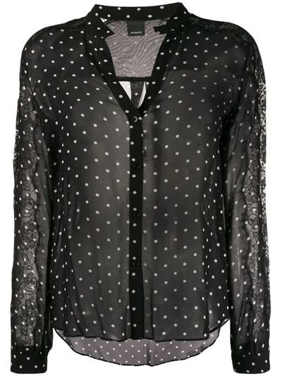 Pinko Polka-dot Print Shirt In Black