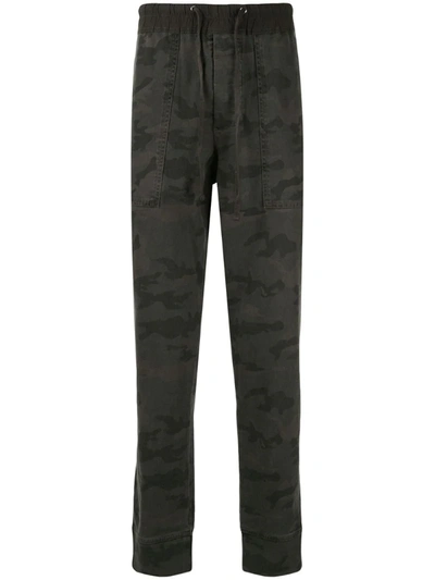 James Perse Rigid Camouflage Trousers In Green