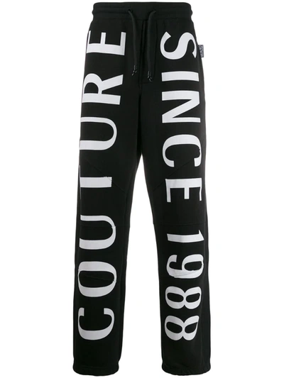 Versace Jeans Couture Logo Print Track Trousers In Black