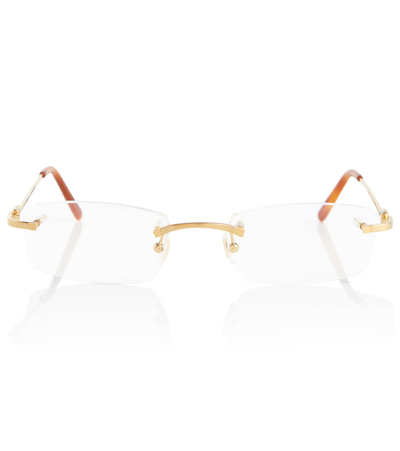Cartier Panthere Square Frame Optical Glasses In Gold