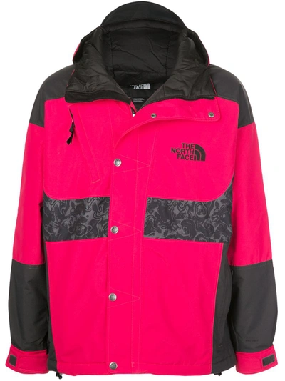 The North Face Hooded Block Colour Jacket In Red