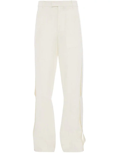 Jw Anderson Side Stripe Wide-leg Trousers In White