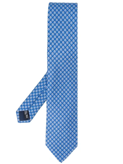 Ferragamo Interlocking Gancini Tie In Blue