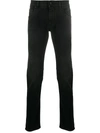 Dolce & Gabbana Embroidered Crest Slim-fit Jeans In Black