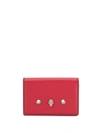 Alexander Mcqueen Skull Stud Wallet In Red