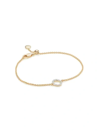 Monica Vinader Diamond And 18k Yellow Gold Vermeil Riva Mini Circle Bracelet