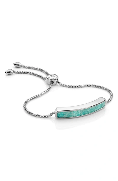 Monica Vinader Baja Sterling Silver And Amazonite Bracelet In Silver/ Amazonite