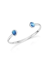 Monica Vinader Kyanite And Sterling Silver Siren Thin Cuff Bracelet