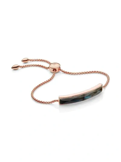 Monica Vinader Labradorite And 18k Rose Gold Vermeil Baja Facet Bracelet In Gold