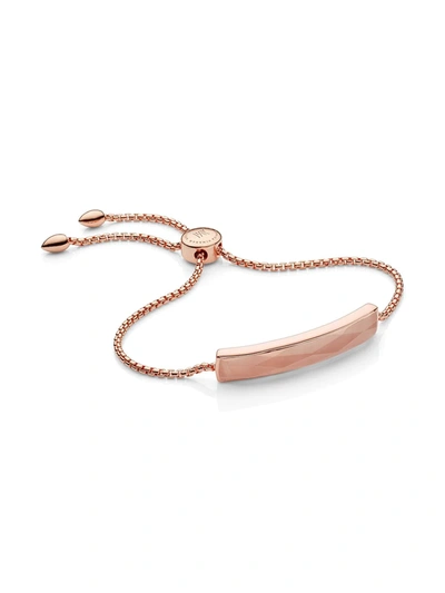 Monica Vinader Baja Facet Rose Quartz Bracelet In R Gold