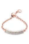 Monica Vinader Fiji Bar Friendship Diamond Chain Ring In Rose Gold