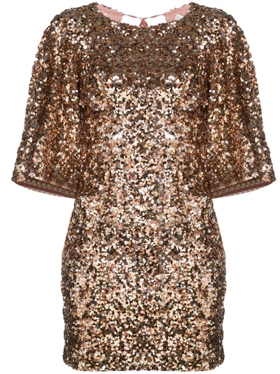 Shona Joy Faye Sequin Mini Dress In Gold