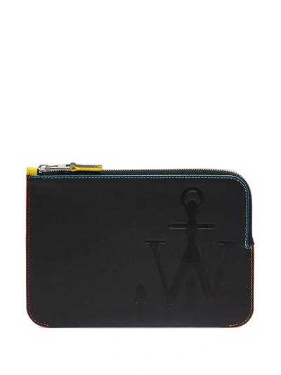 Jw Anderson Anchor Logo Pouch In Black