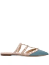 Valentino Garavani Rockstud Mules In Blue